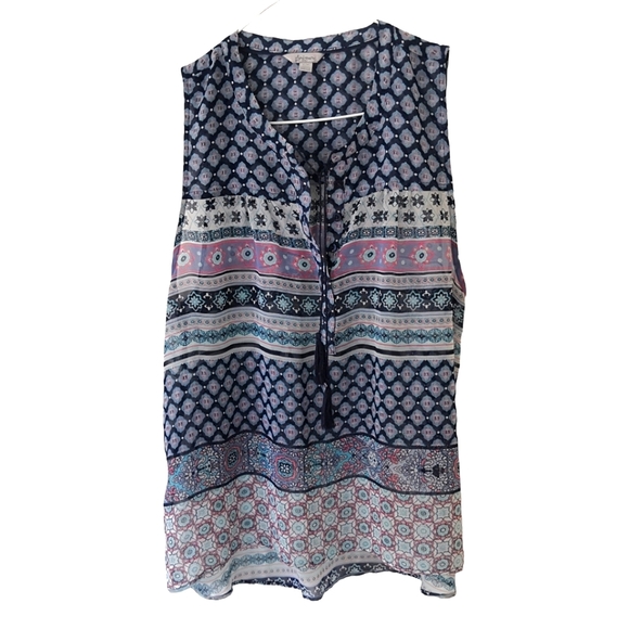 Lorimer Nyc Lightweight Bohemian Summer Blouse Top size S - Picture 1 of 14